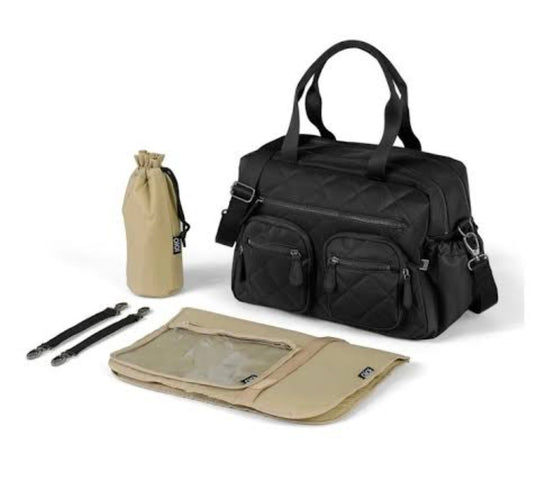 OiOi - Carry All Nappy Bag - Black - Diamond Quilt