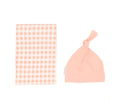 Load image into Gallery viewer, All4Ella - Organic Jersey Swaddle & Beanie Set - Gingham Strawberry
