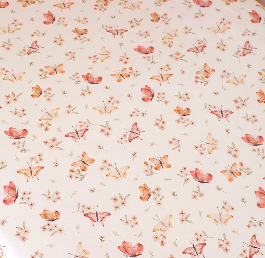 Snuggle Hunny Kids - Organic Fitted Cot Sheet - Butterfly