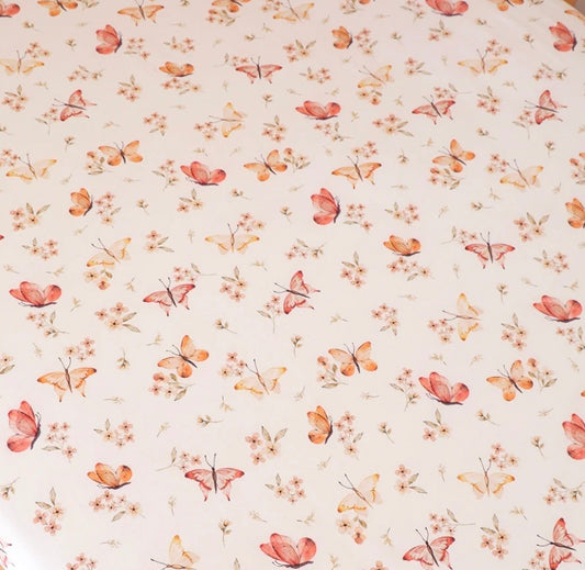Snuggle Hunny Kids - Organic Fitted Cot Sheet - Butterfly
