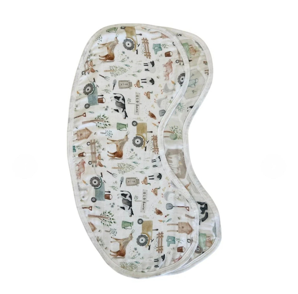 Mini & Me - Burp Bib - Patchwork Farm/Farm Life