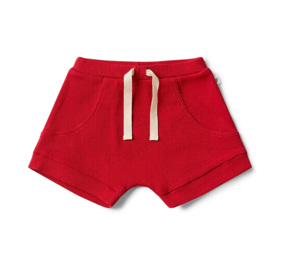 Snuggle Hunny Kids - Organic Shorts - Red