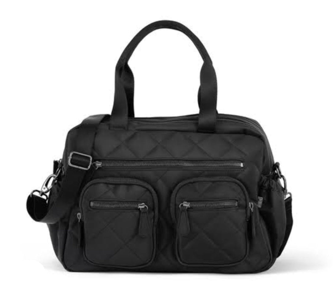 OiOi - Carry All Nappy Bag - Black - Puffy Quilt