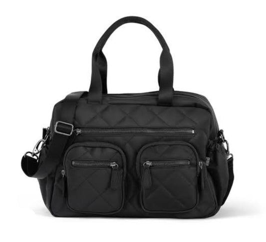 OiOi - Carry All Nappy Bag - Black - Puffy Quilt