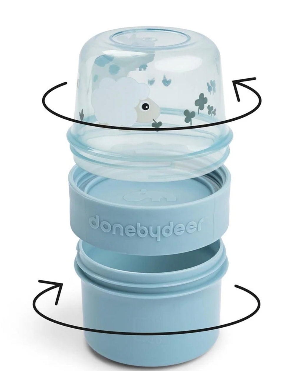 Done By Deer- Two Way Snack Container- Blue