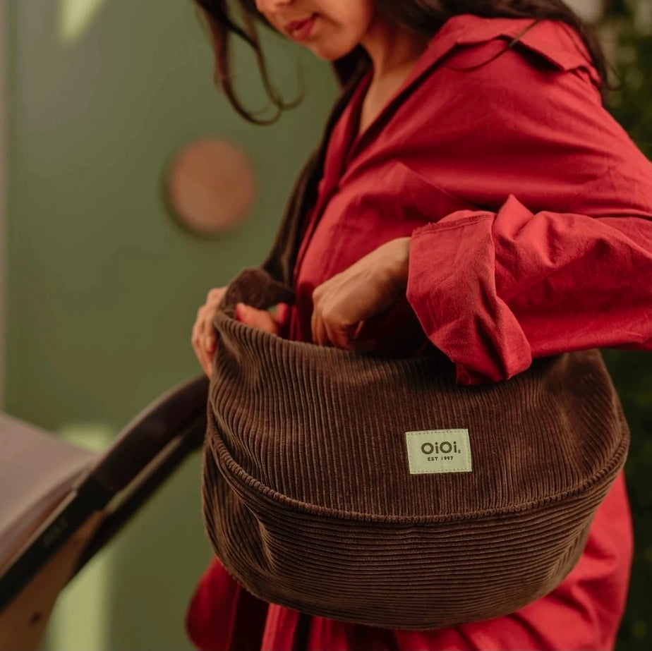 Oioi - Luna Crossbody Bag - Corduroy Chocolate Brown