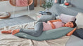 Load image into Gallery viewer, Theraline The Original Maternity & Nursing Pillow Inc Cover - Melange Green Grey
