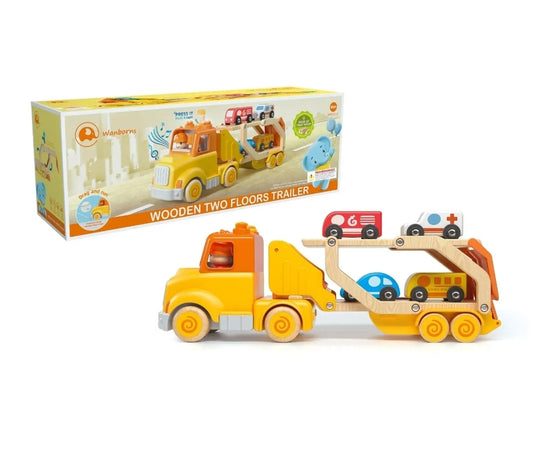 Wanborns - Wooden Car Carrier With Lights & Sound