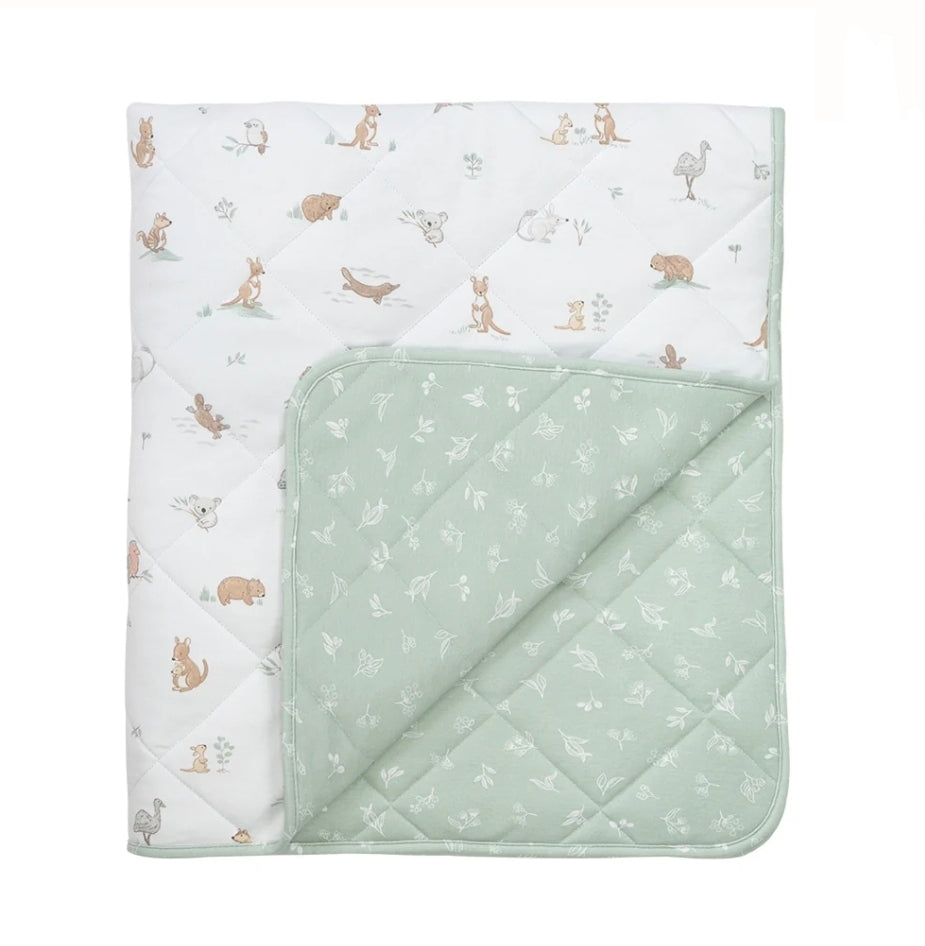 Reversible Jersey Cot Comforter - Australiana