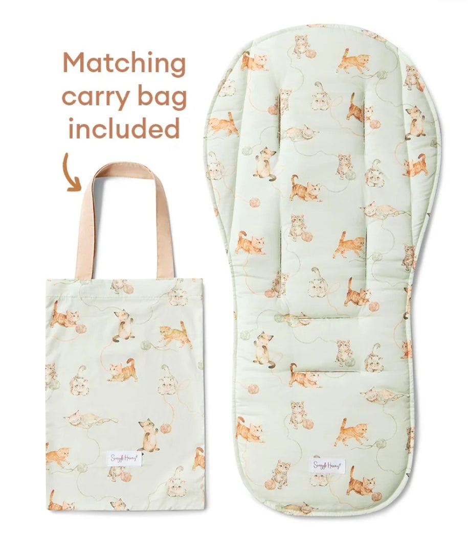 Snuggle Hunny Kids - Organic Universal Reversible Pram Liner - Kittens