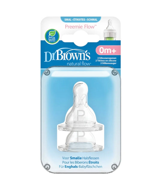 Dr Browns Narrow Teat Preemie Flow Silicone 2pk