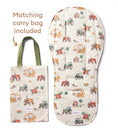 Load image into Gallery viewer, Snuggle Hunny Kids - Organic Universal Reversible Pram Liner - Diggers And Tractors
