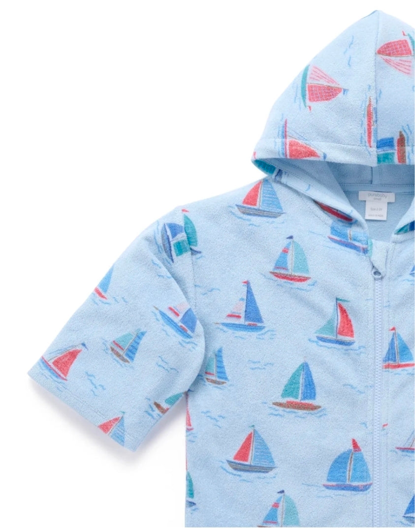 Purebaby - Towelling Robe - Sail Away