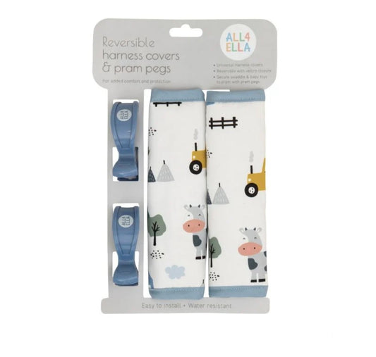 All4Ella - Harness Covers & Pram Pegs - Barnyard