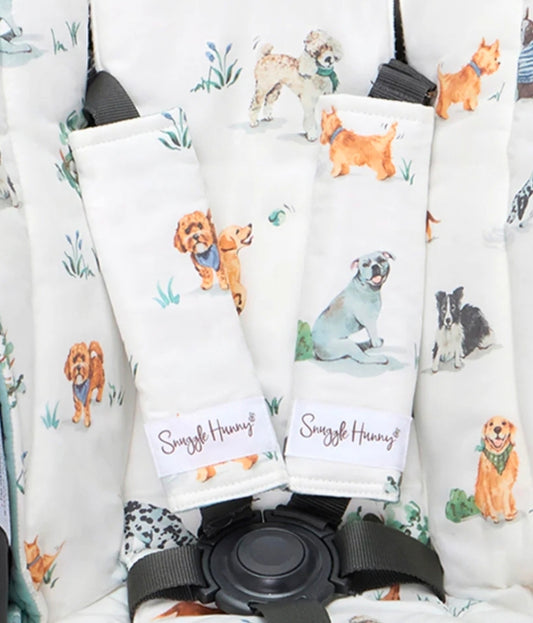 Snuggle Hunny Kids - Universal Reversible Pram Strap Covers - Dog Park