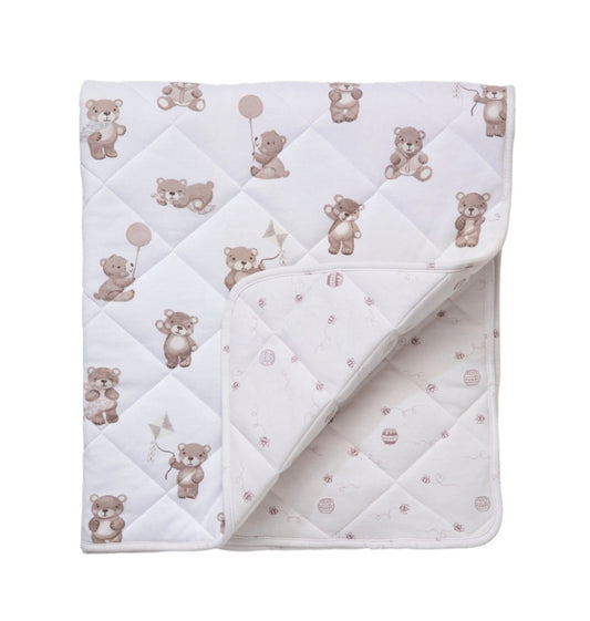 Reversible Jersey Cot Comforter - Cuddly Bear