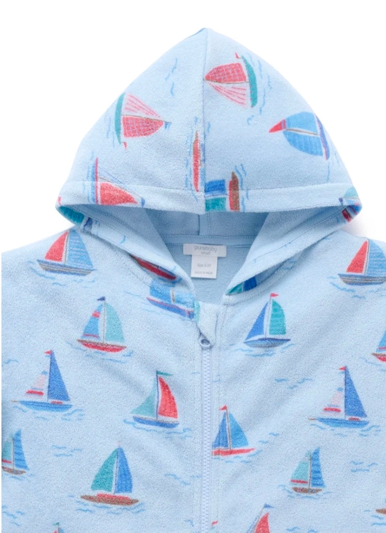 Purebaby - Towelling Robe - Sail Away
