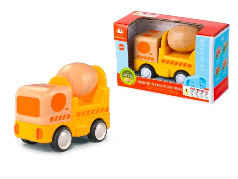 Wanborns - Wooden Friction Mixer Truck With Lights & Sound