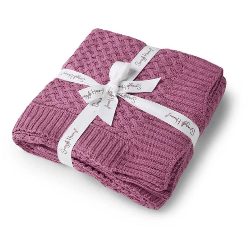 Snuggle Hunny Kids - Organic Diamond Knit Blanket - Mauve