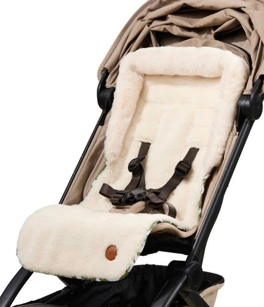 OiOi Cozy Fleece Pram Liner - Green Squiggle
