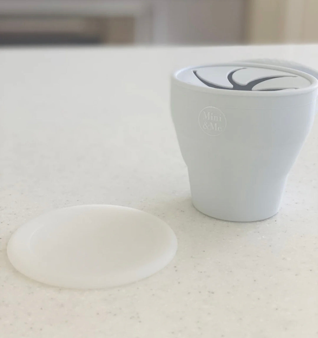 Mini & Me - Snack Cup Collapsible with Lid - Ice Blue
