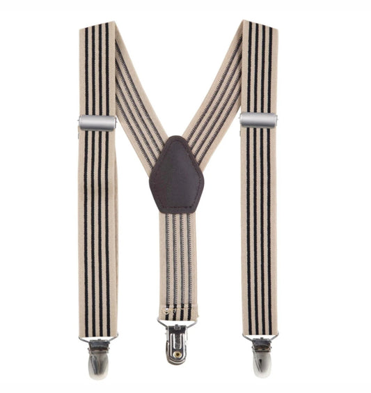 Designer Kidz - Bradley Boys Suspenders - Black Stripe