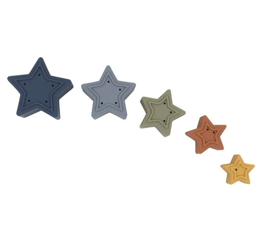 Silicone Star Nesting Blocks - Multi Blue