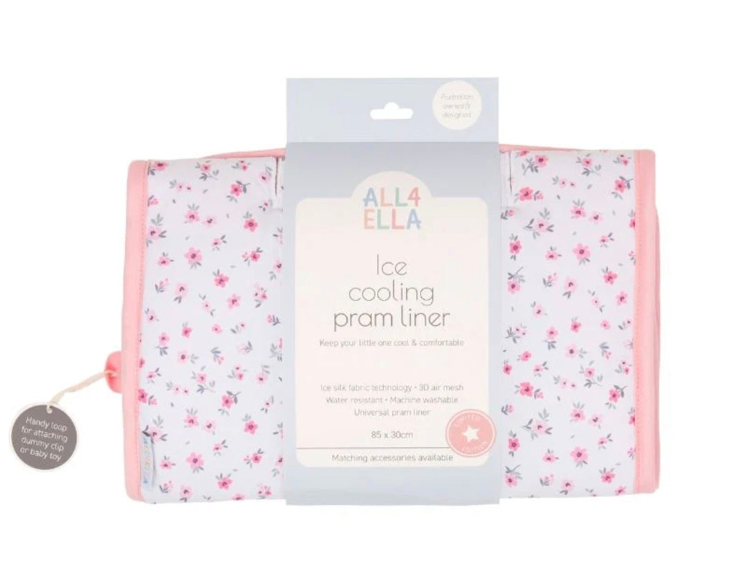 All4Ella - Ice Cooling Pram Liner - Pink Petals