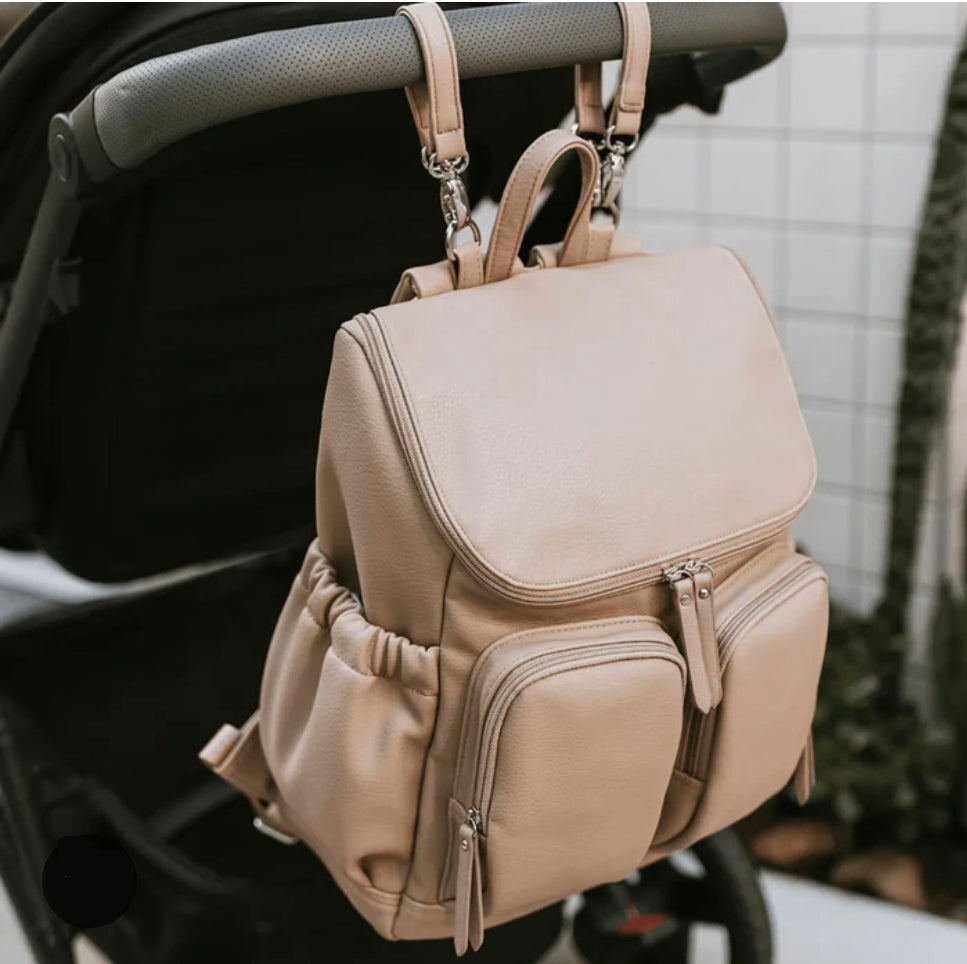 OiOi Faux Leather Nappy Backpack - Oat