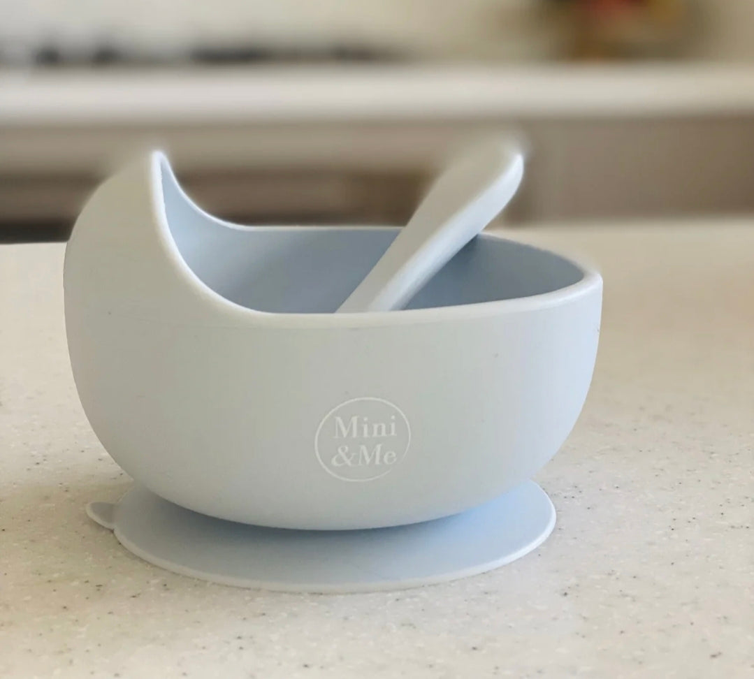 Mini & Me - Bowl & Spoon - Ice Blue