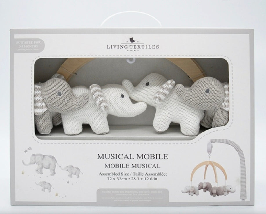 Musical Cot Mobile - Grey Elephant