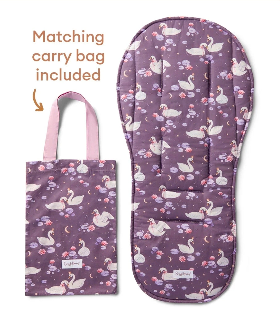 Snuggle Hunny Kids - Organic Universal Reversible Pram Liner - Midnight Swan