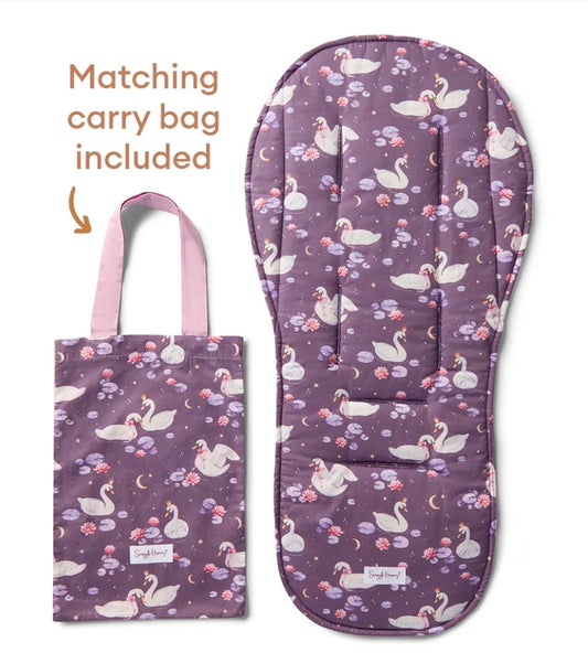 Snuggle Hunny Kids - Organic Universal Reversible Pram Liner - Midnight Swan