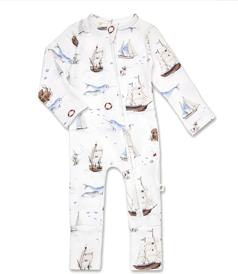 Snuggle Hunny Kids - Organic Convertible Romper - Set Sail