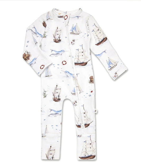 Snuggle Hunny Kids - Organic Convertible Romper - Set Sail