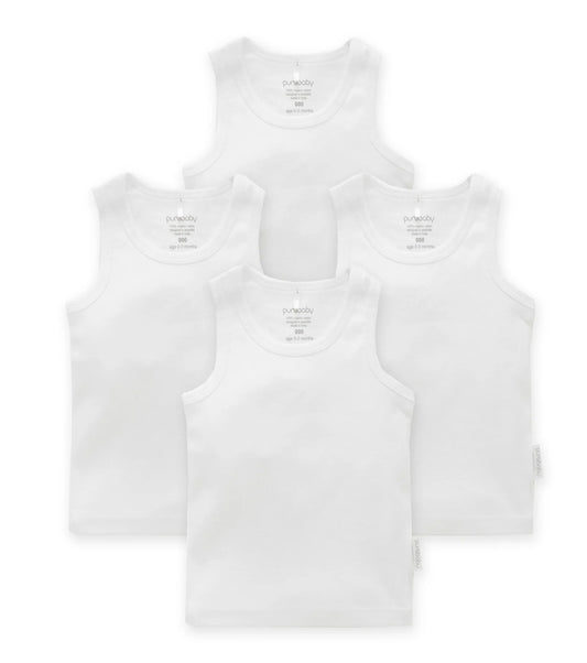 Purebaby - 4pk Rib Singlet