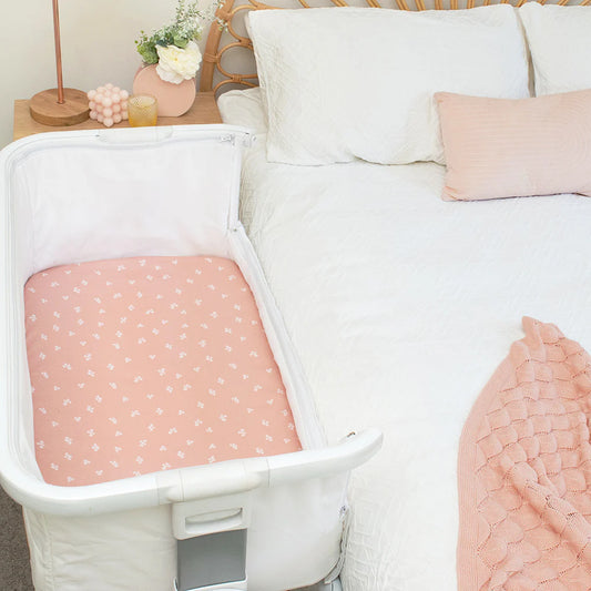 Living Textiles - 2 Pack - Bedside Sleeper/Bassinet Fitted Sheets - Sophia’s Garden