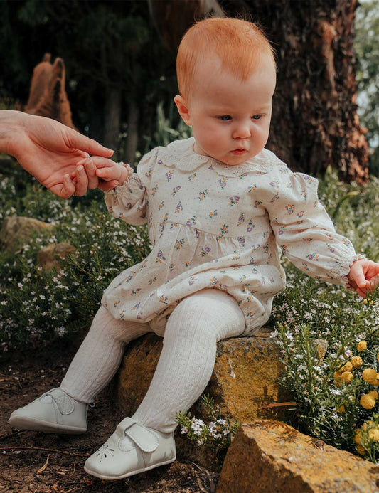 Purebaby - Cable Tights - Cloud