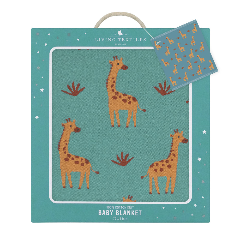 Whimsical Baby Blanket- Giraffe/Sage