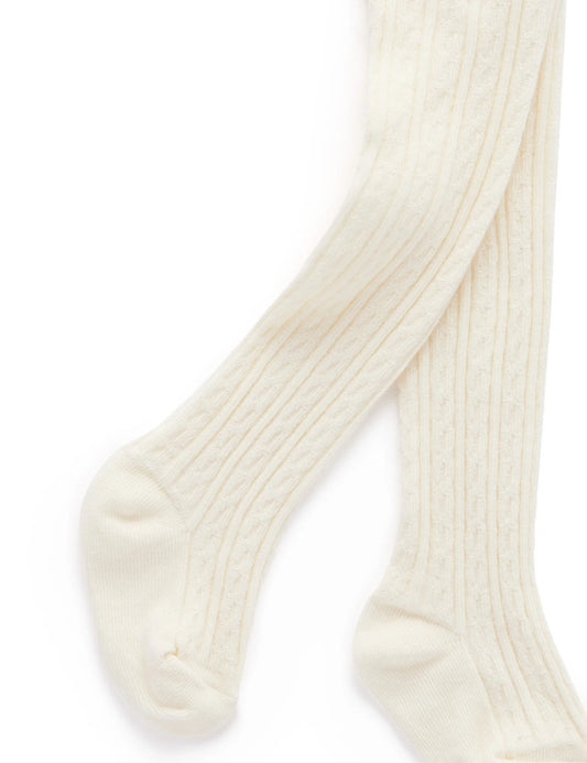 Purebaby - Cable Tights - Cloud