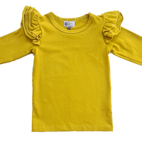 Long Sleeve Flutter - Mustard