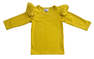 Long Sleeve Flutter - Mustard