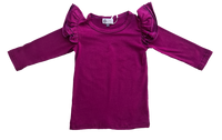 Long Sleeve Flutter - Plum
