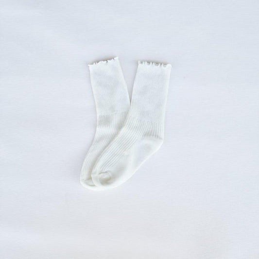 Ruffle Sock - White