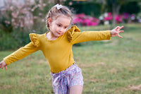 Long Sleeve Flutter - Mustard
