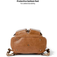 OiOi  Faux Leather Nappy Backpack - Tan