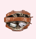 Load image into Gallery viewer, OiOi Faux Leather Carry All Nappy Bag - Tan
