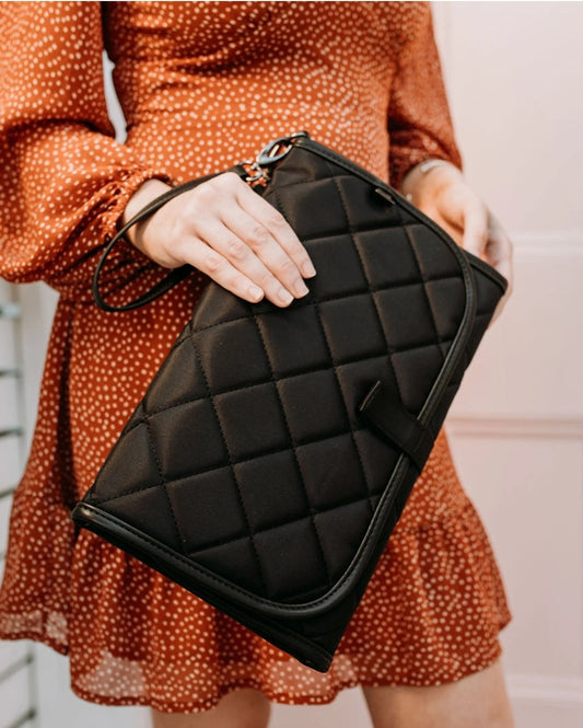OiOi Change Mat - Black Quilt