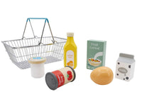 Wooden supermarket basket set
