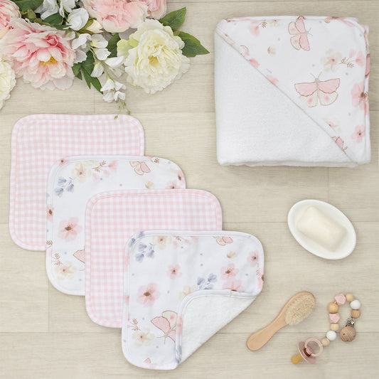 5pc Baby Bath Gift Set- Butterfly/Gingham